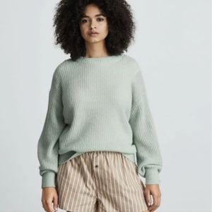Everlane The Oversized Alpaca Crew Sweater Lily Green Size S